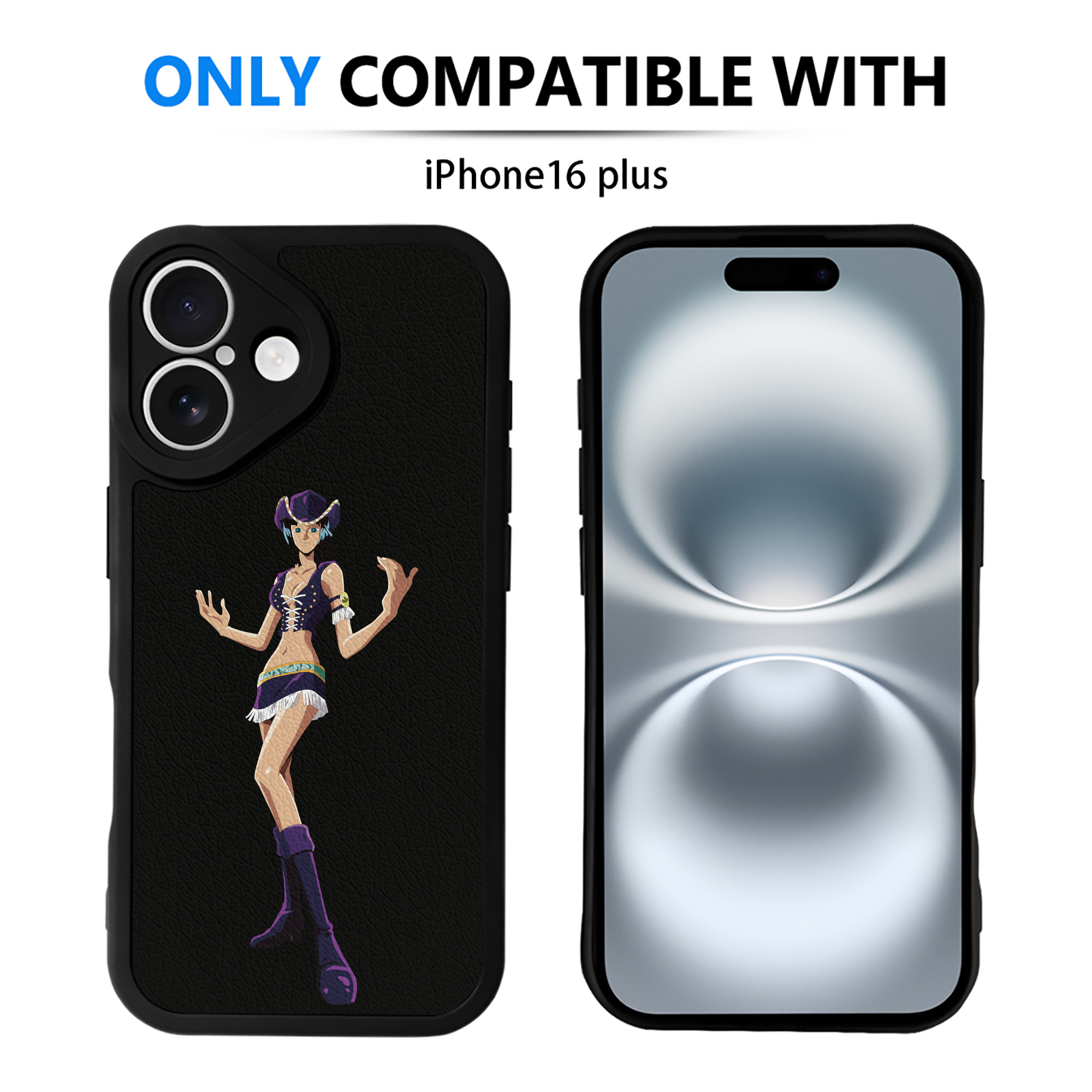 （画像用） ワンピース ニコ・ロビン ONE PIECE Nico Robin 【iPhone 16シリーズ対応】シリコンスマホケース（レザー調） 材質：シリコン